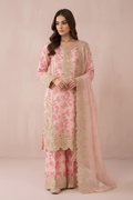 Rose Pink Chiffon Suit - Full Length Studio Shot