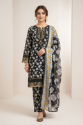 Black Floral Suit - Full Length Studio Shot