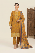 Mustard Printed Suit - Full Length Studio Shot