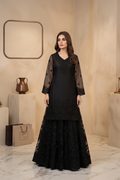 Black Organza Suit - Full Length Studio Shot